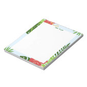 Clean Stylish Modern Floral Personalized Name ノートパッド (回転)