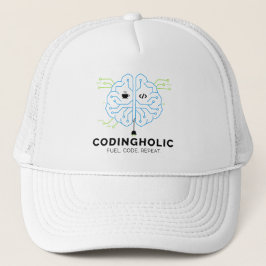 Clean Tech Brain Coding Trucker Design  キャップ