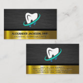 Clean Toothロゴ |金ゴールドダークメタリック 名刺 (正面/裏面)