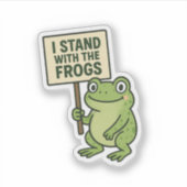 Clean Typography Frog Sticker シール (正面)