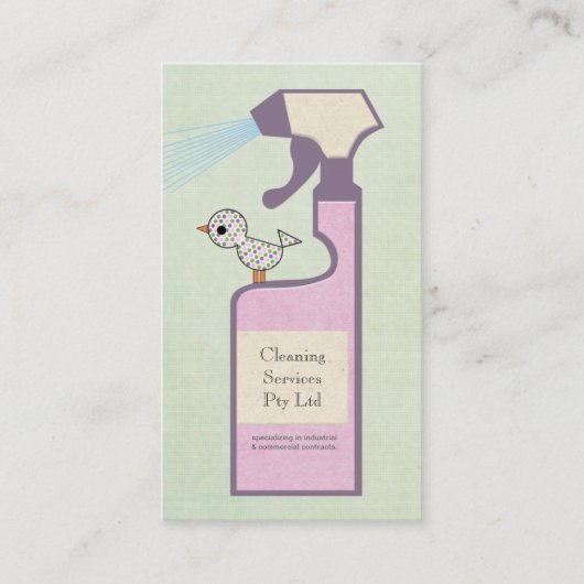 Cleaner Cleaning Serviceビジネスプロファイルカード 名刺 (正面)