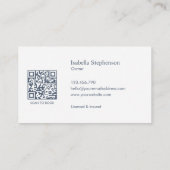 Cleaner House Cleaning Service Modern QR Code 名刺 (裏面)