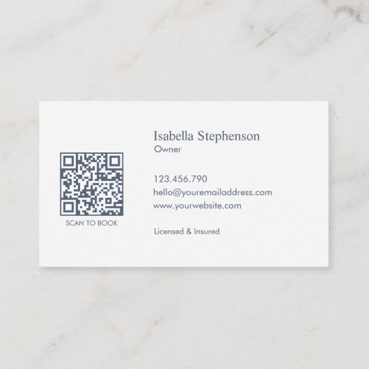 Cleaner House Cleaning Service Modern QR Code 名刺 (裏面)