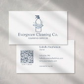 Cleaner House Cleaning Service Modern QR Code 名刺
