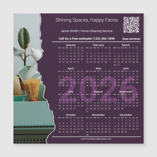 Cleaner Motto CTA QR-code 2026 Calendar Magnet (正面)