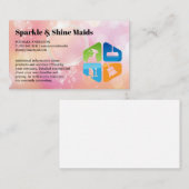 Cleaner Servicesアイコン |シャボン玉背景 名刺 (正面/裏面)