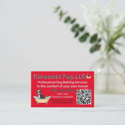Cleanest Pup LLC名刺 名刺 (スタンド正面)