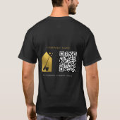 Cleaning Cleaner Service Gold Logo QR Code Black Tシャツ (裏面)