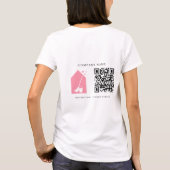 Cleaning Cleaner Service Pink Logo QR Code White Tシャツ (裏面)