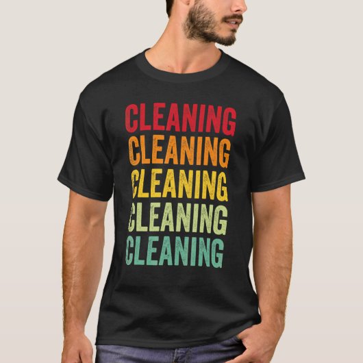 Cleaning Cleaning Hobbyist Rainbow Design Tシャツ (正面)