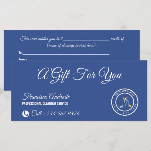 Cleaning Company | Custom Logo Cleaning Service (正面/裏面)