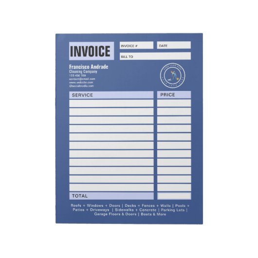 Cleaning Company | Custom Logo Cleaning Service ノートパッド (回転)