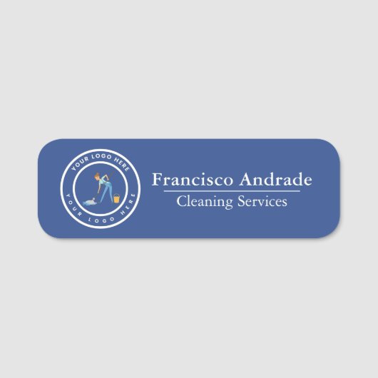 Cleaning Company | Custom Logo Cleaning Service 名札 (正面)