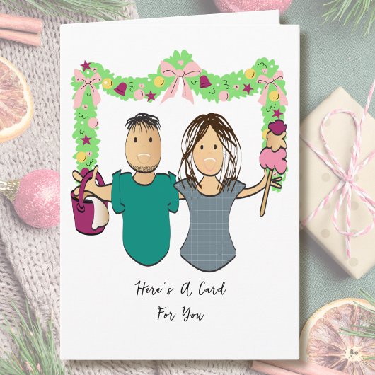 Cleaning Couple Cartoon Funny Thank You カード