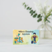 Cleaning Houseサービスツール | 真空を持つ人 名刺 (スタンド正面)