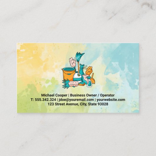 Cleaning Houseサービスツール | 真空を持つ人 名刺 (裏面)