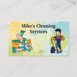 Cleaning Houseサービスツール 真空を持つ人 名刺