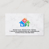 Cleaning Houseサービスロゴ | 大理石背景 名刺 (裏面)