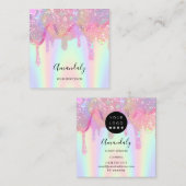 Cleaning House Office Servicesロゴホログラフドリップ スクエア名刺 (正面/裏面)