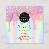 Cleaning House Office Servicesロゴホログラフドリップ スクエア名刺 (裏面)