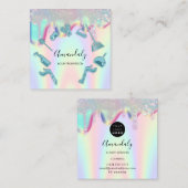 Cleaning House Office Servicesロゴホログラフドリップ スクエア名刺 (正面/裏面)