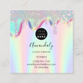 Cleaning House Office Servicesロゴホログラフドリップ スクエア名刺 (裏面)