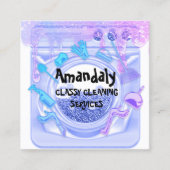Cleaning House Office ServicesロゴQRコードSOAP スクエア名刺 (正面)