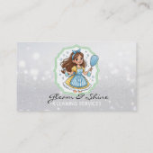 Cleaning Housekeeping Brunette Cleaner Service 名刺 (裏面)