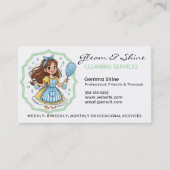 Cleaning Housekeeping Brunette Cleaner Service 名刺 (正面)