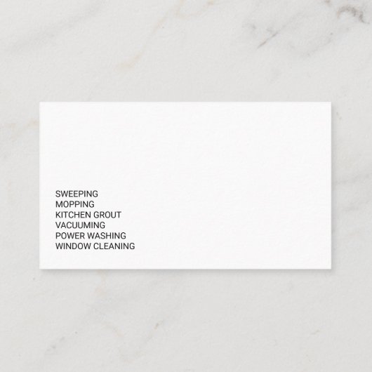 Cleaning Icons | Maid Janitorial Services 名刺 (裏面)