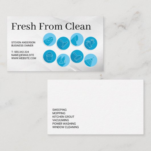 Cleaning Icons | Maid Janitorial Services 名刺 (正面/裏面)