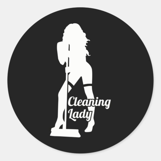 Cleaning lady ラウンドシール (正面)