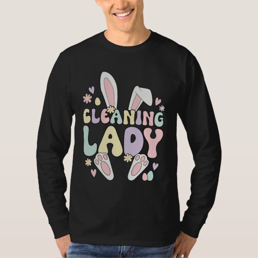 Cleaning Lady Easter Bunny Housekeeping Easter Day Tシャツ (正面)