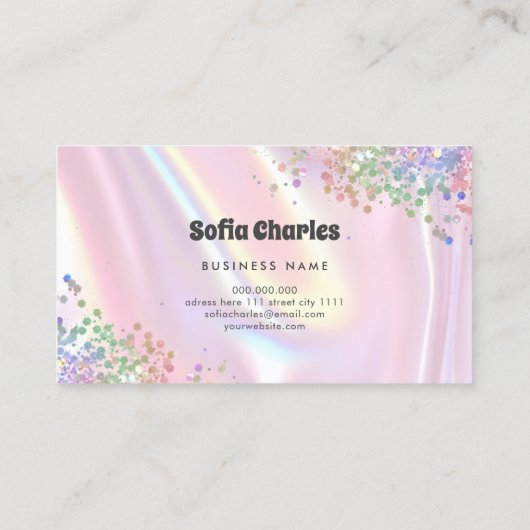 Cleaning Lady Maid Holographic Glitter Pink 名刺 (裏面)