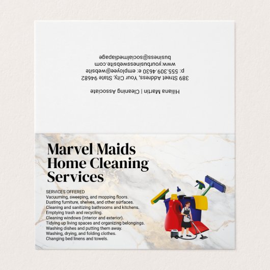 Cleaning Lady Mopping | Bucket Cleaning Equipment 名刺 (外部フラット)