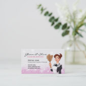 Cleaning Lady Traditional Maid Pink Faux Glitter 名刺 (スタンド正面)