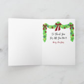 Cleaning Male Female Cartoon Thank You Christmas カード (内部)