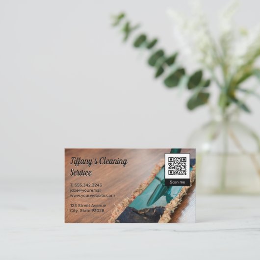 Cleaning Mop | qr code 名刺 (スタンド正面)