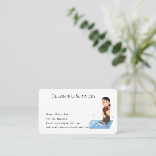 Cleaning  Service 名刺 (スタンド正面)