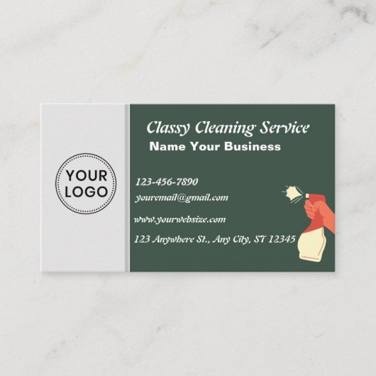 Cleaning Service Business Card - Personal Logo 名刺 (正面)