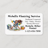 Cleaning Service Business Card with Illustration 名刺 (正面)