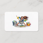Cleaning Service Business Card with Illustration 名刺 (裏面)