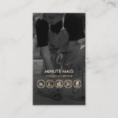 Cleaning Service Faux Gold Icons Cleaner 名刺 (正面)