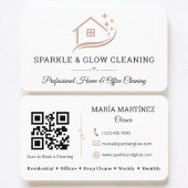 Cleaning Service House Logo QR Code 名刺