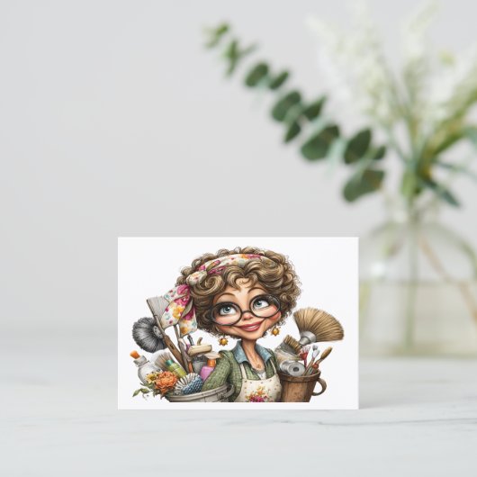 Cleaning Service Housekeeping  Business Card 名刺 (スタンド正面)