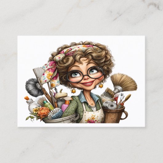 Cleaning Service Housekeeping  Business Card 名刺 (正面)