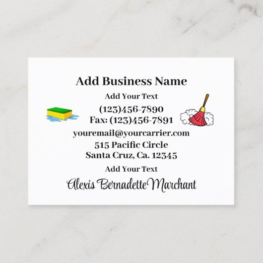 Cleaning Service Housekeeping  Business Card 名刺 (裏面)