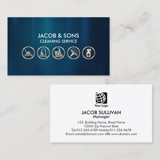Cleaning Service  Icons 名刺 (正面/裏面)
