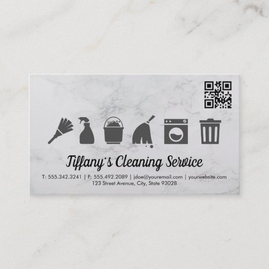 Cleaning Service Icons | qr code 名刺 (正面)