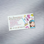 Cleaning Service Janitorial Lady German Deutch マグネット名刺 (インサイチュ)